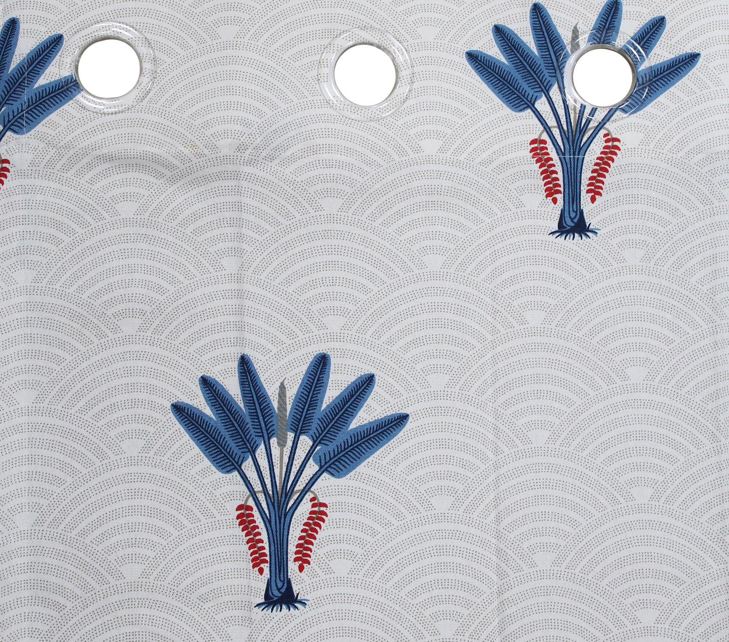 Milan Collection Cotton Curtain with Floral Print for Window/Door/Long Door – Blue (Pack of 1)