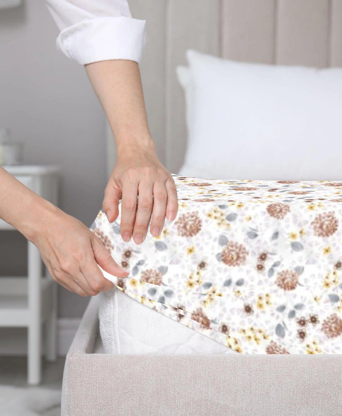 London Collection Cotton Fitted Bedsheet- Mustard