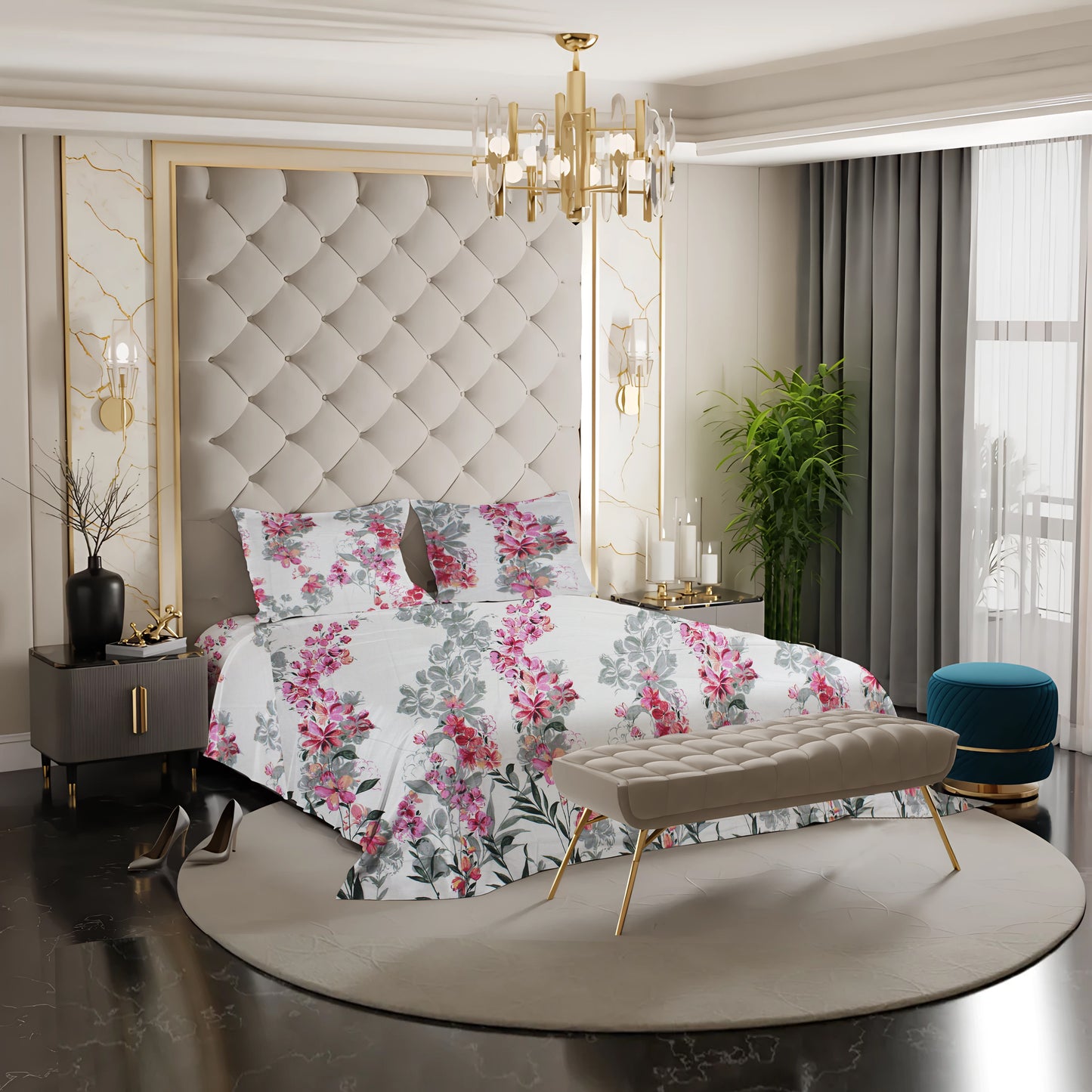 New York Collection Cotton Flat Bedsheet- Light Pink