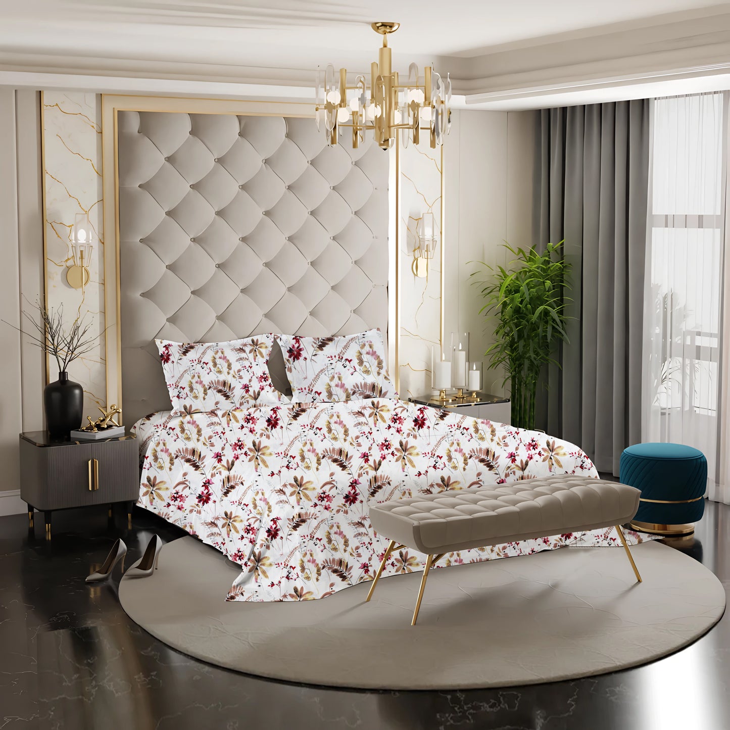 New York Collection Cotton Flat Bedsheet- Maroon