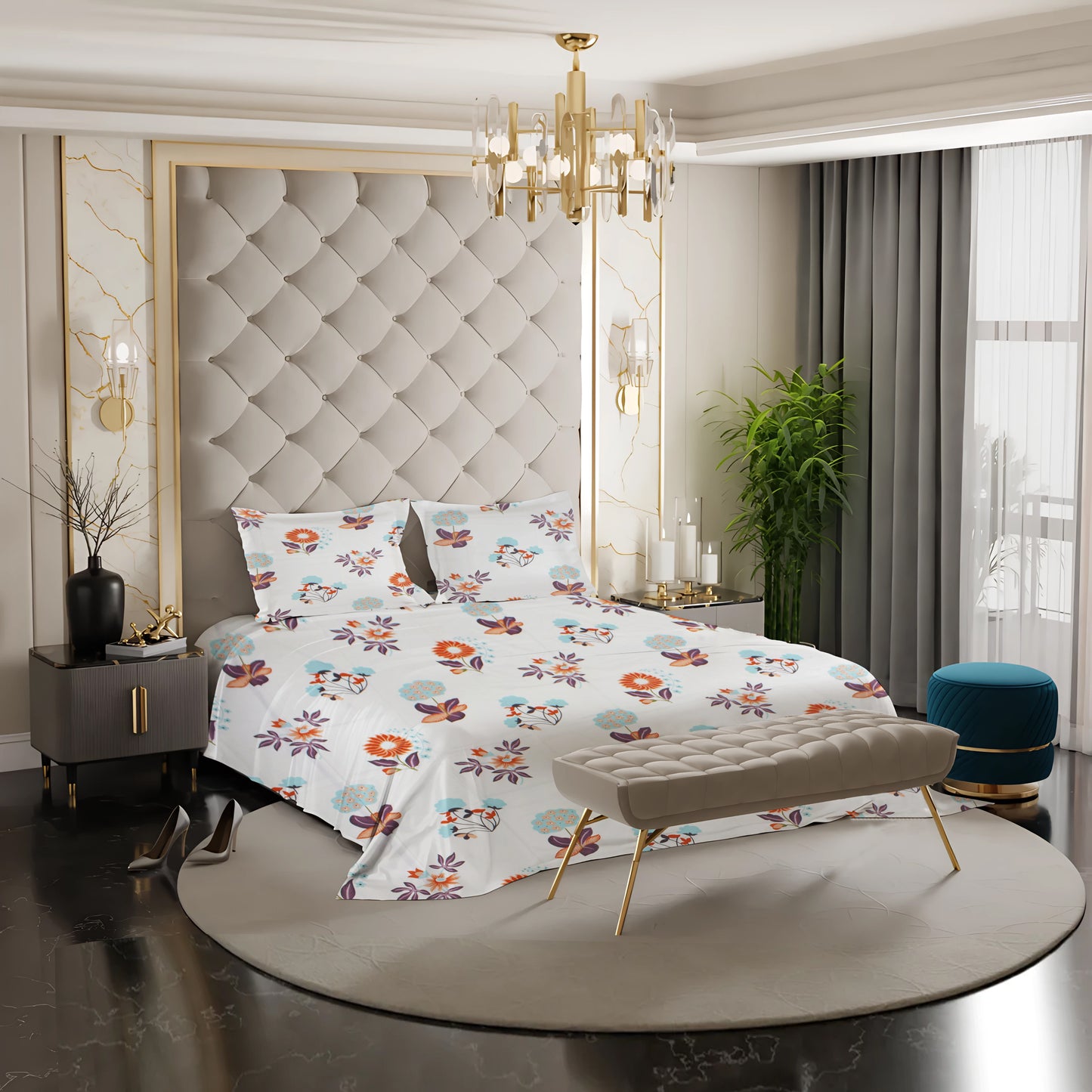 New York Collection Cotton Flat Bedsheet- Maroon
