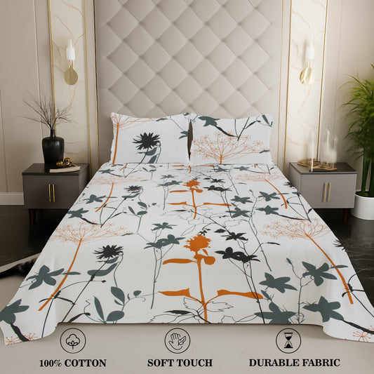 London Collection Cotton Flat Bedsheet- Multi Color