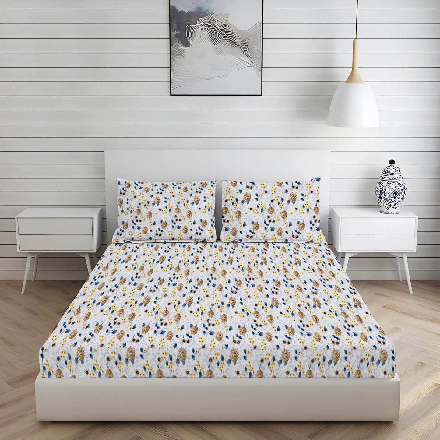 London Collection Cotton Fitted Bedsheet- Mustard