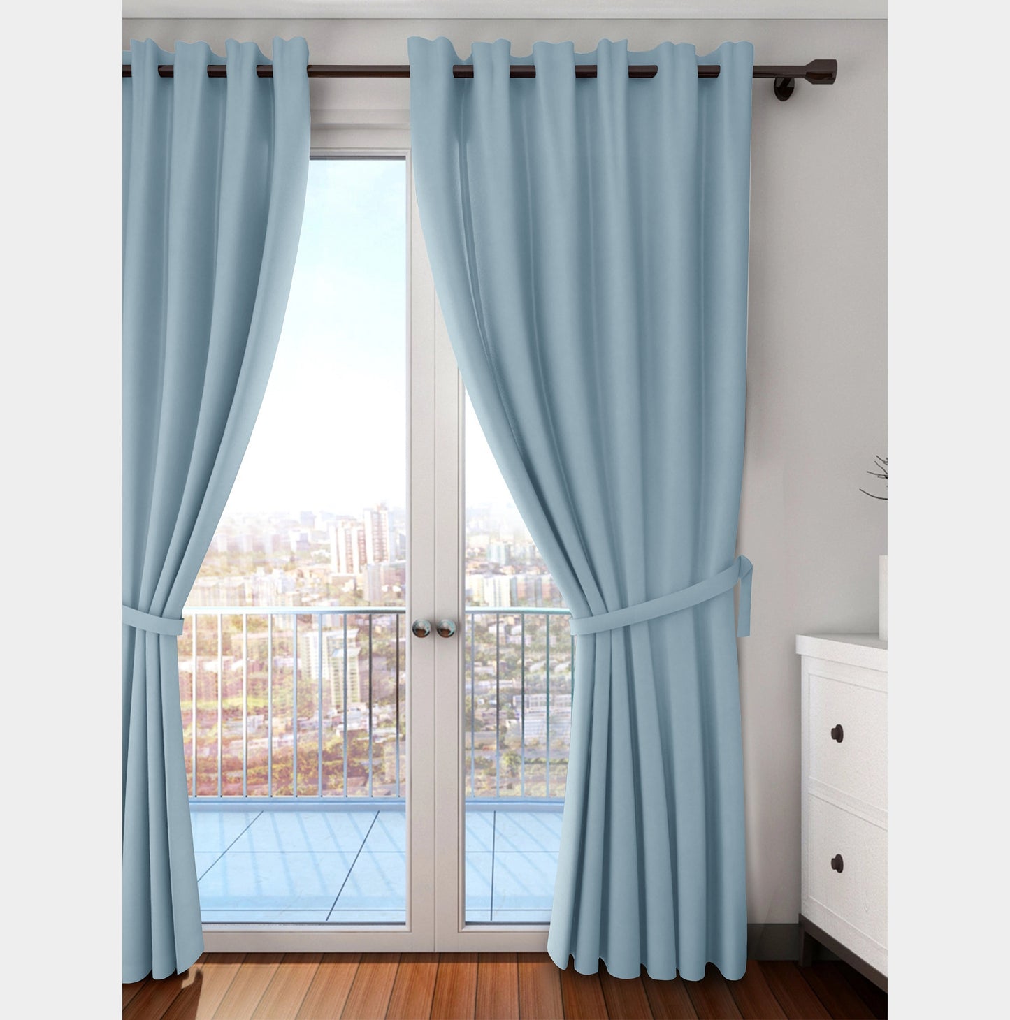 Paris Collection Blackout Curtain Window/Door/Long Door - Grey (Pack of 1)