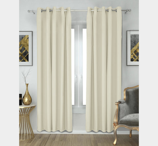 Paris Collection Blackout Curtain Window/Door/Long Door - Cream (Pack of 1)