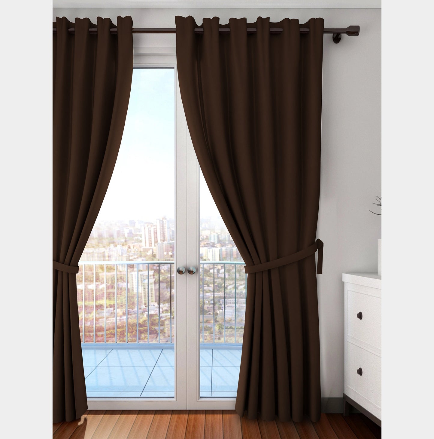 Paris Collection Blackout Curtain Window/Door/Long Door- Coffee (Pack of 1)