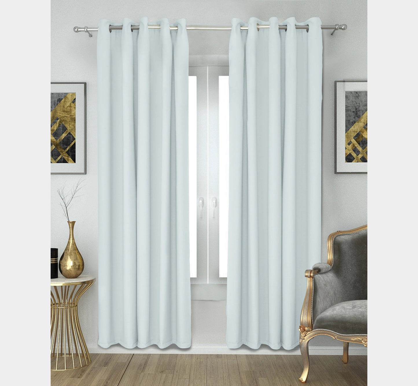 Paris Collection Blackout Curtain Window/Door/Long Door - Light Aqua (Pack of 1)