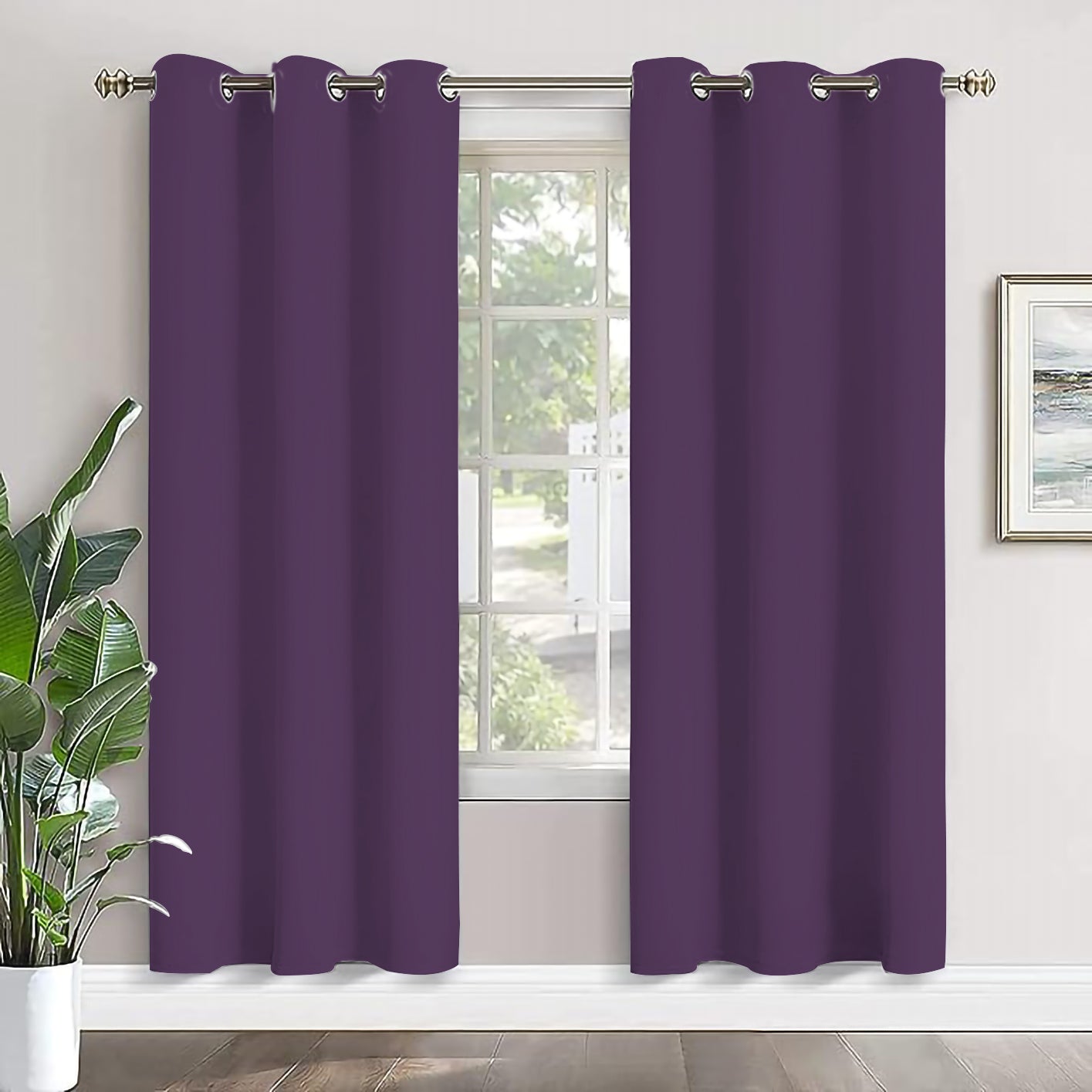 Paris Collection Blackout Curtain Window/Door/Long Door - Purple (Pack of 1)