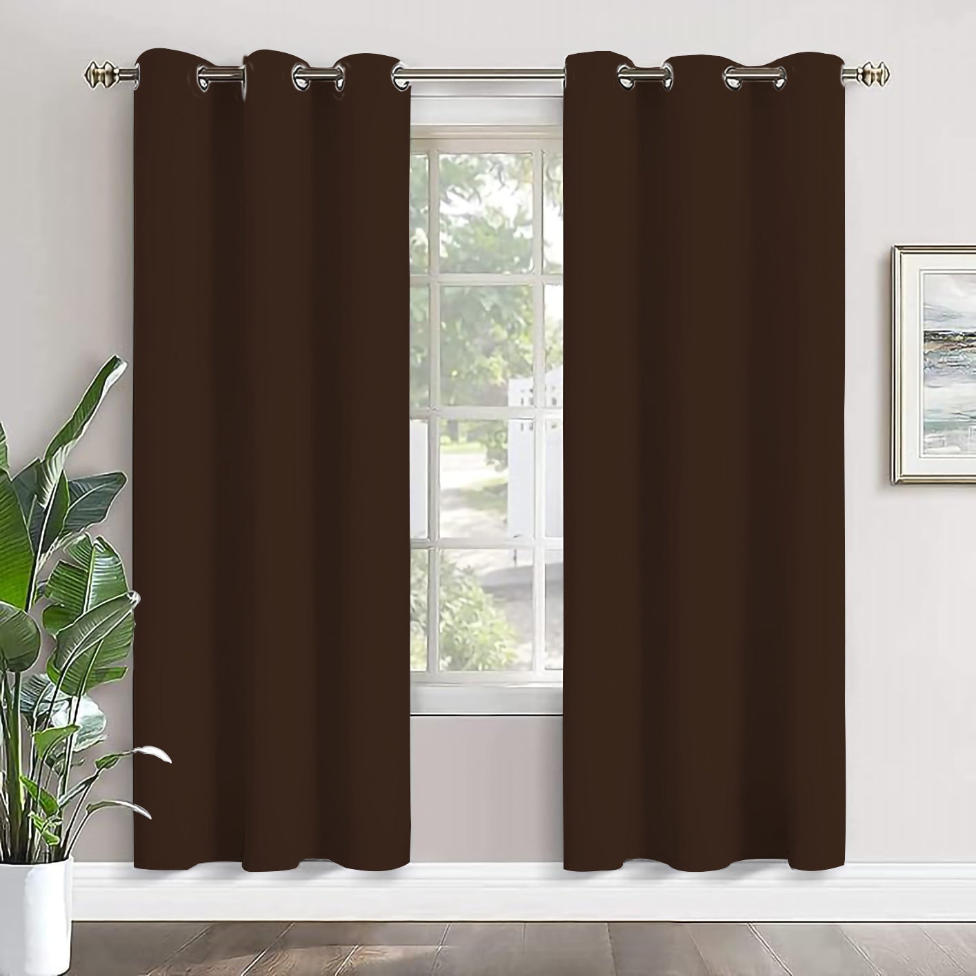 Paris Collection Blackout Curtain Window/Door/Long Door- Coffee (Pack of 1)