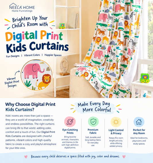 Brighten Up Your Child’s Room with Neela Home Digital Print Kids Curtains