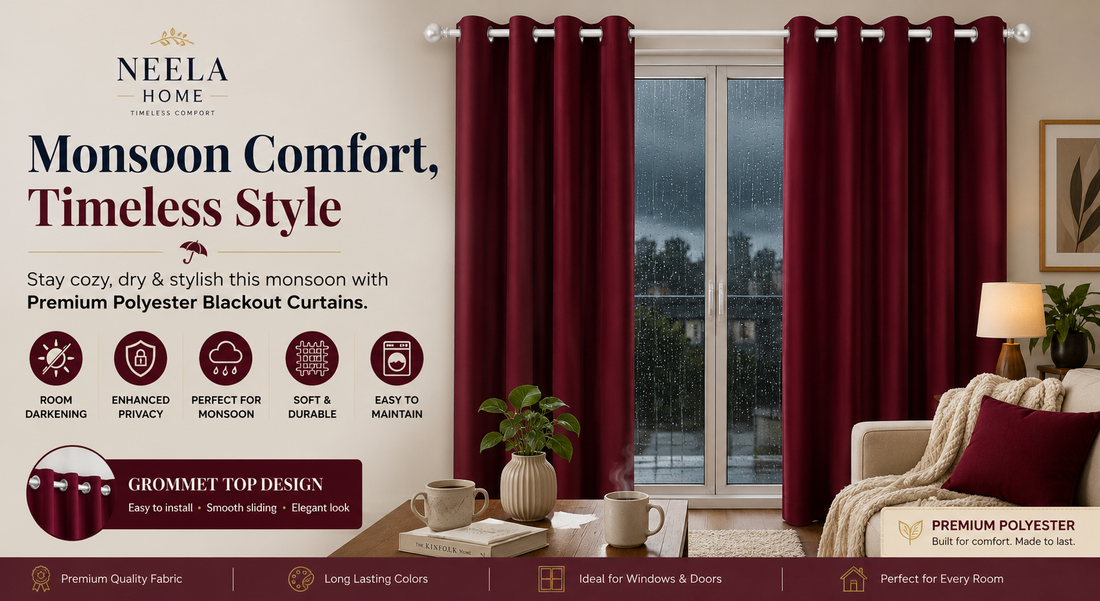 Monsoon Home Essentials: Soft & Durable Polyester Blackout Curtains