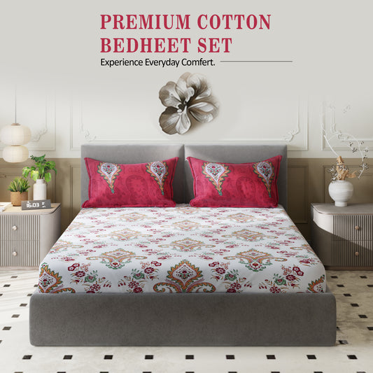 Sydney Collection Cotton Flat Bedsheets - Beige