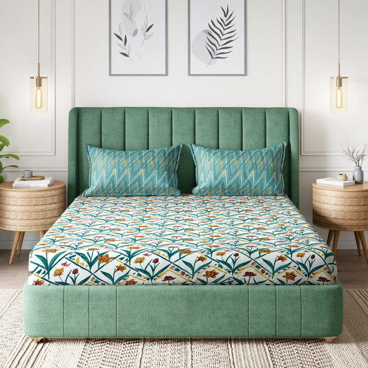 Sydney Collection Cotton Flat Bedsheets - Green