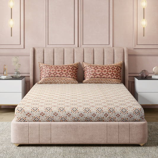 Sydney Collection Cotton Flat Bedsheets - Brown
