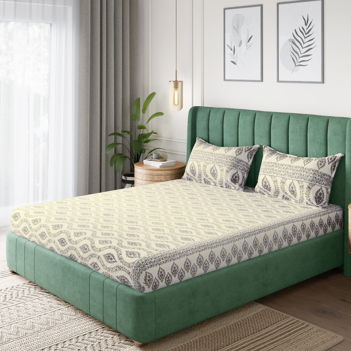 Sydney Collection Cotton Flat Bedsheets - Yellow