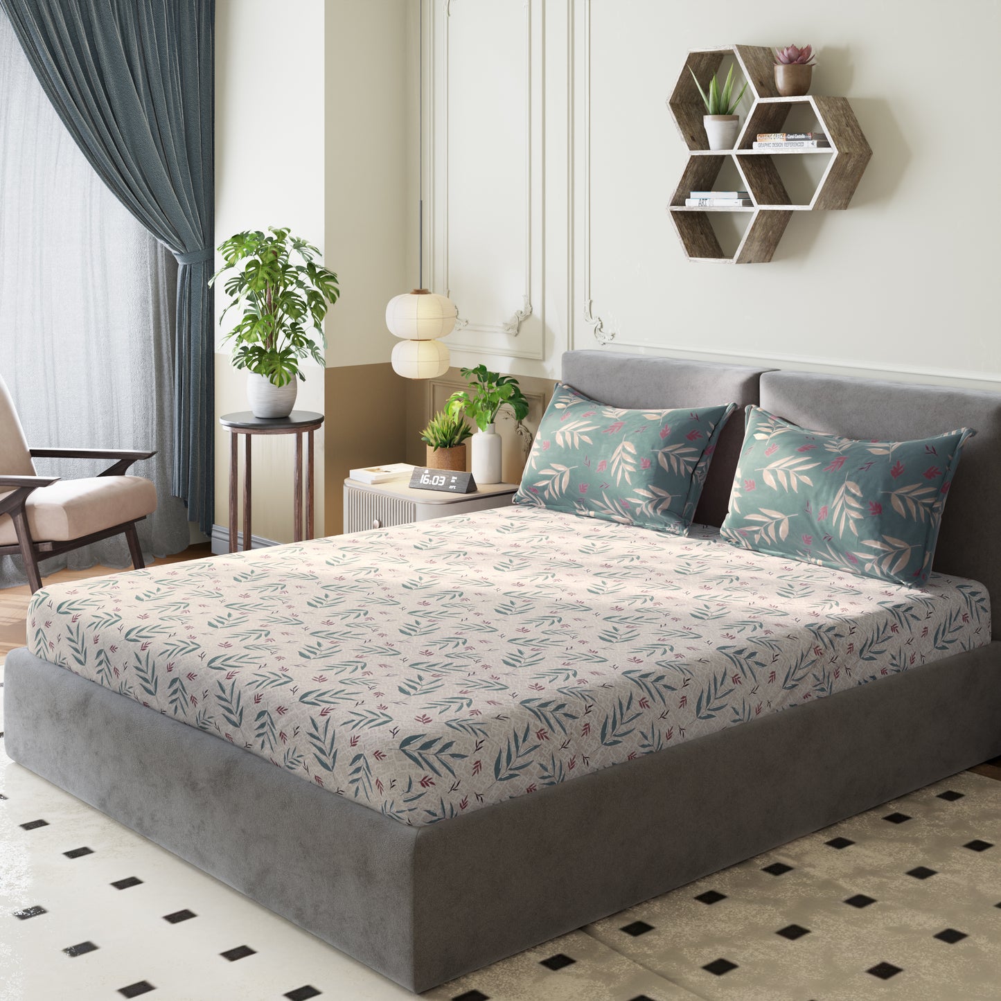 Sydney Collection Cotton Flat Bedsheets - Grey