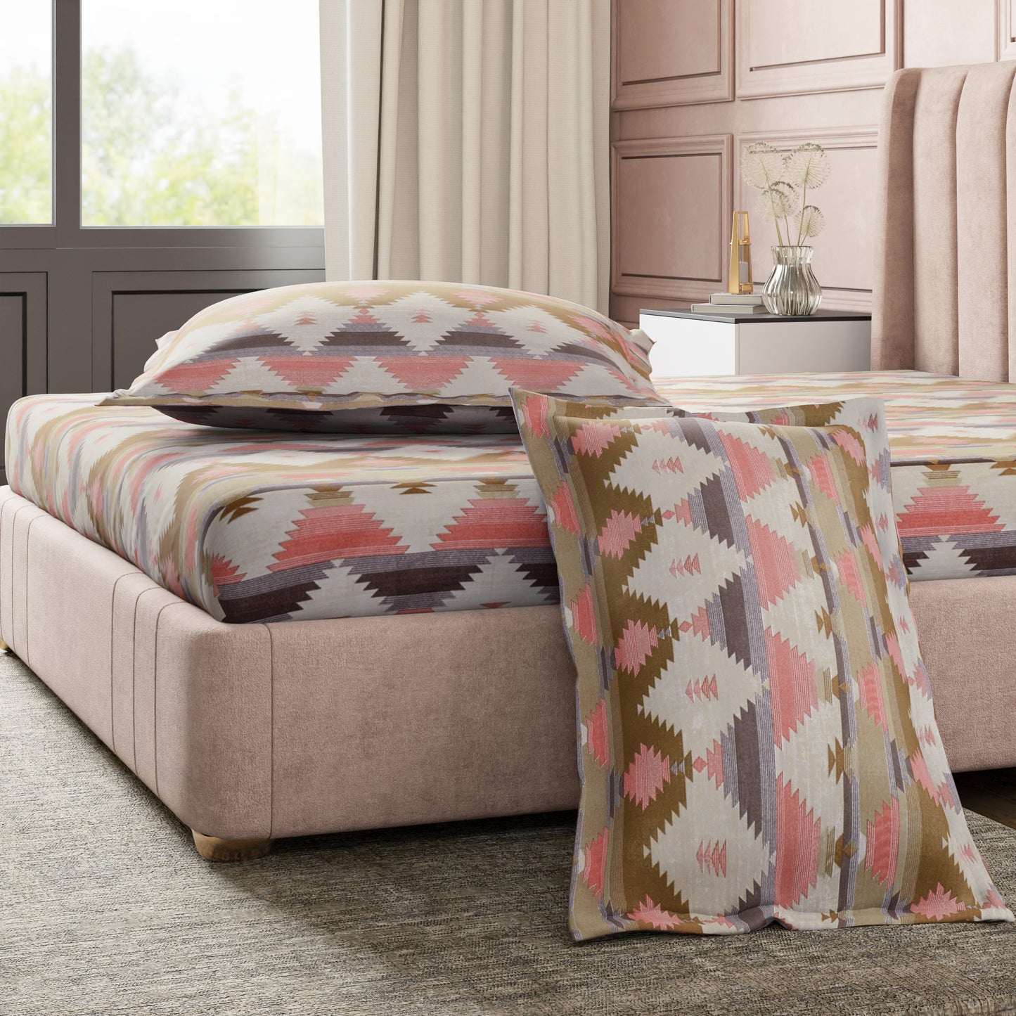 London Collection Cotton Flat Bedsheet- Grey