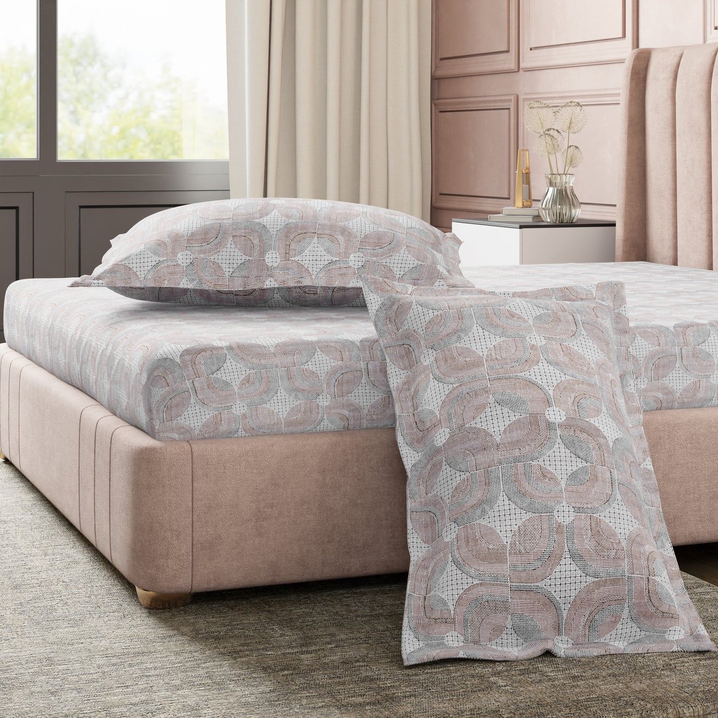 Sydney Collection Cotton Flat Bedsheets - Brown