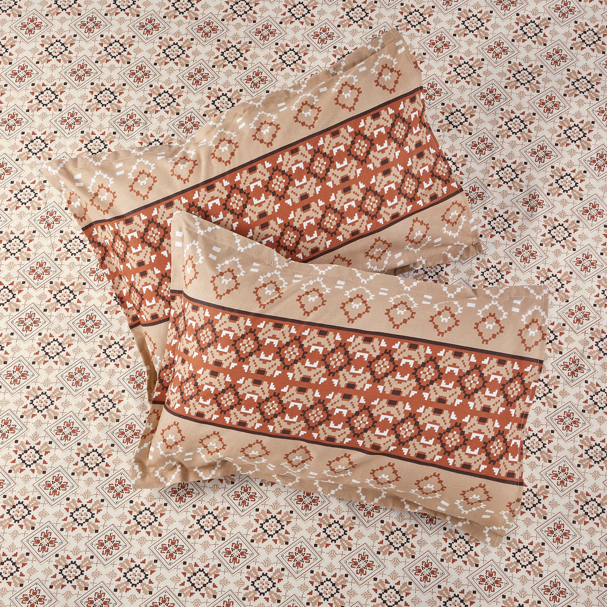 Sydney Collection Cotton Flat Bedsheets - Brown