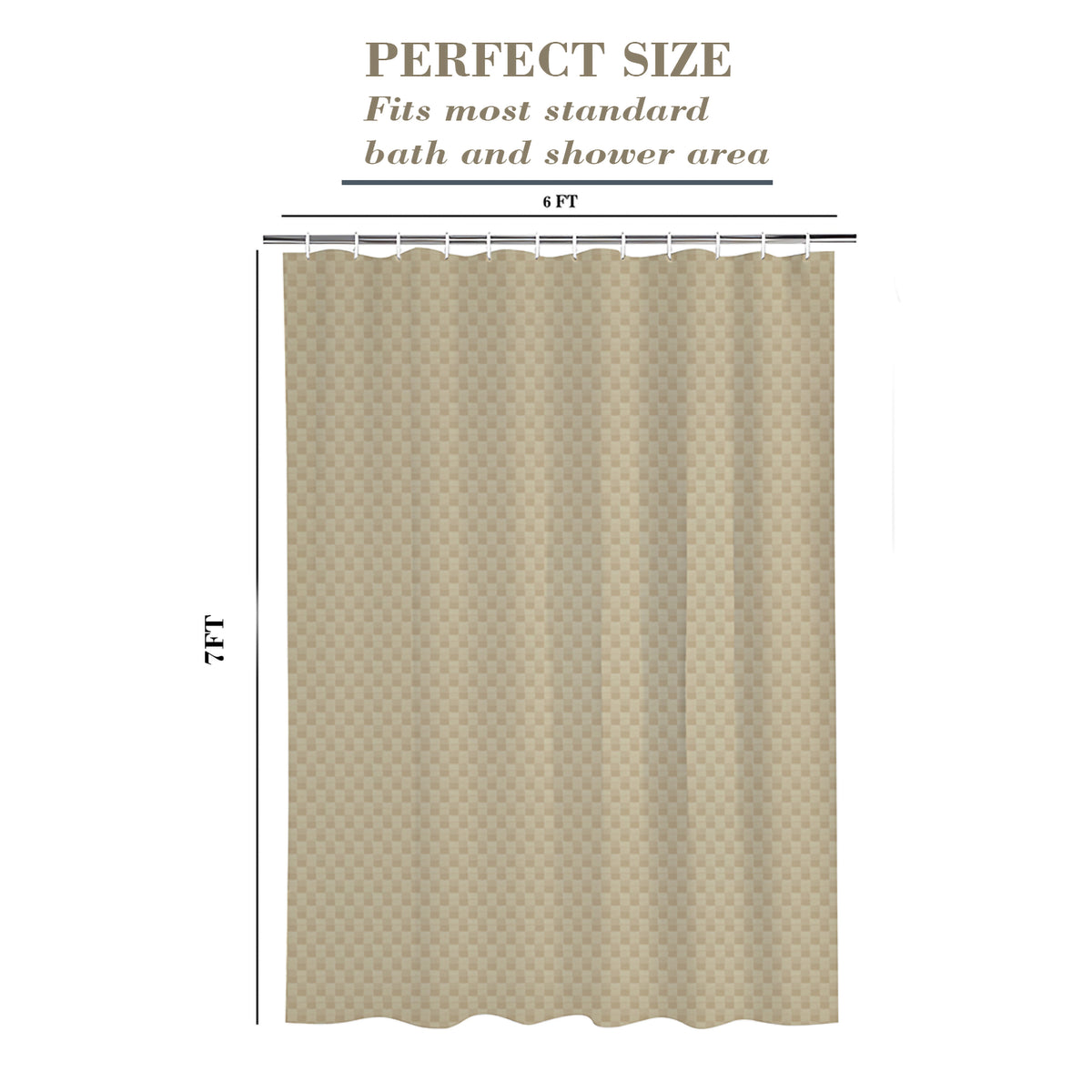 Monaco Collection Waterproof Bathroom Curtain – Cream color Shower Curtain.