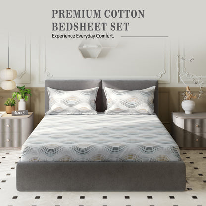 Sydney Collection Cotton Flat Bedsheets - Beige