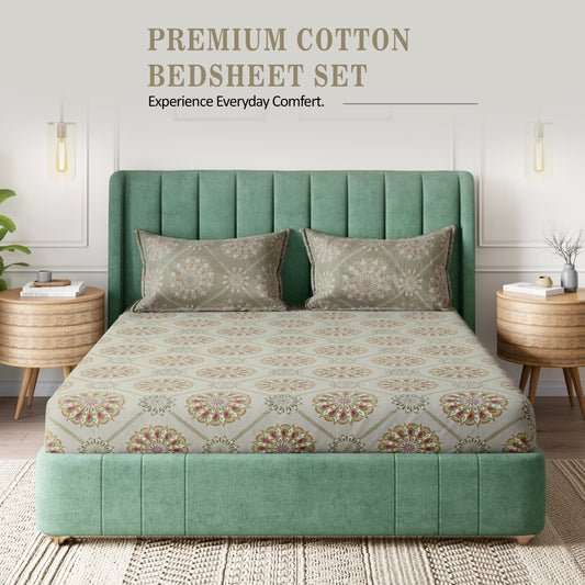 Sydney Collection Cotton Flat Bedsheets - Mustard