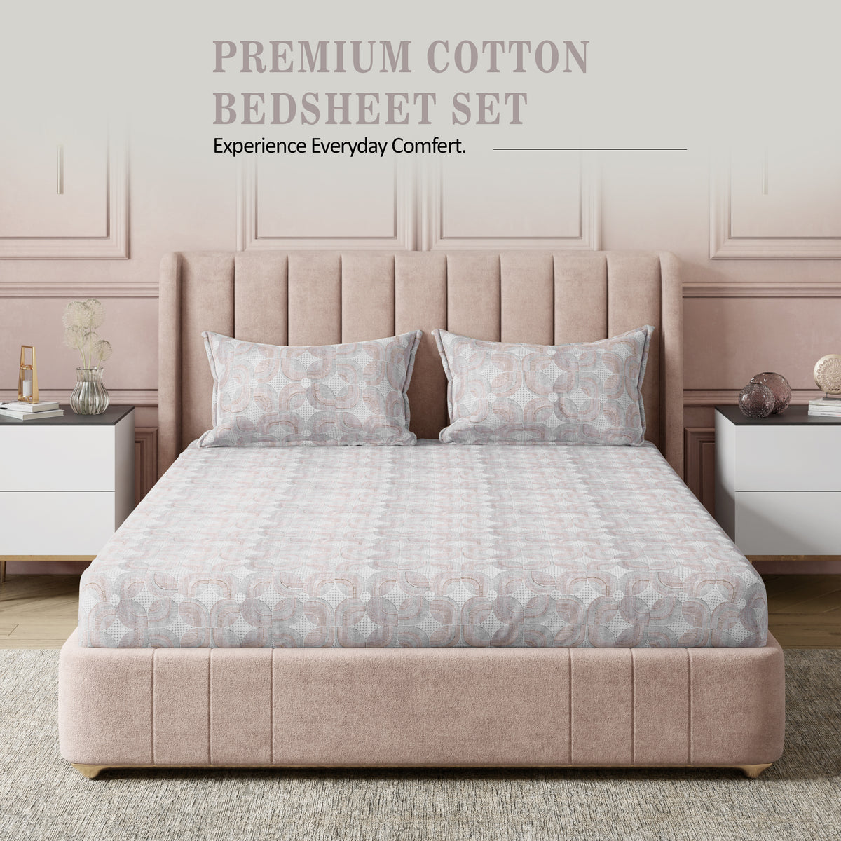 Sydney Collection Cotton Flat Bedsheets - Brown