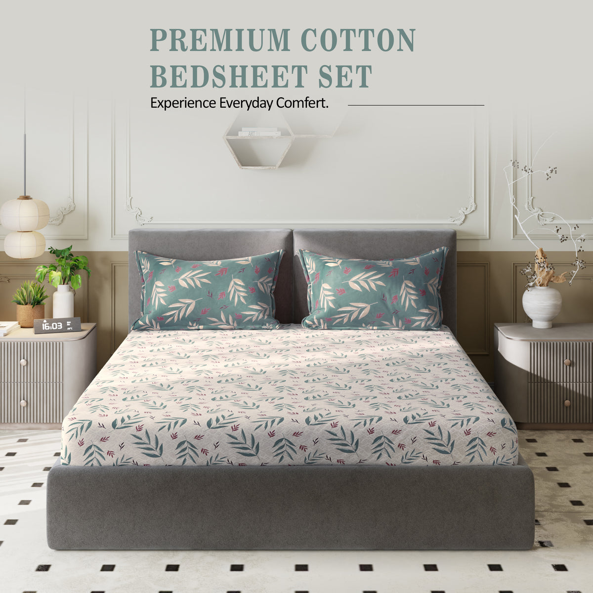Sydney Collection Cotton Flat Bedsheets - Grey