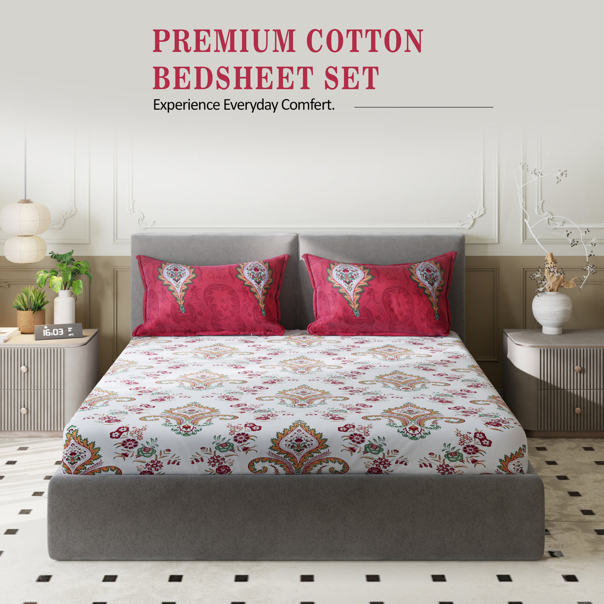 Sydney Collection Cotton Flat Bedsheets - Beige