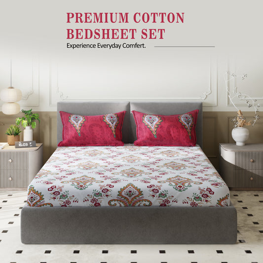 Sydney Collection Cotton Flat Bedsheets - Beige