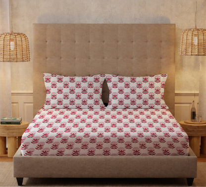 King Size Flat Bedsheet R393 (180 TC) with 2 Pillow Covers (274 cm X 222 cm)