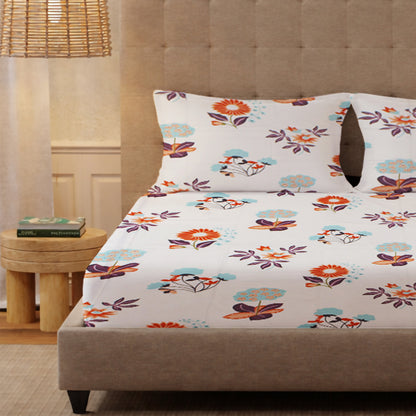 New York Collection Cotton Flat Bedsheet- Maroon