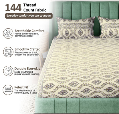 Sydney Collection Cotton Flat Bedsheets - Yellow