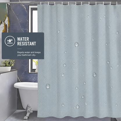 Monaco Collection Waterproof Bathroom Curtain – Grey color Shower Curtain.
