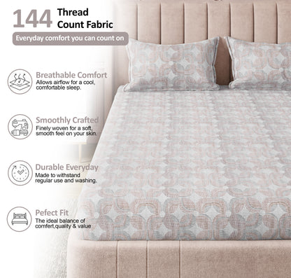 Sydney Collection Cotton Flat Bedsheets - Brown
