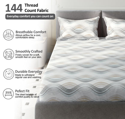 Sydney Collection Cotton Flat Bedsheets - Beige