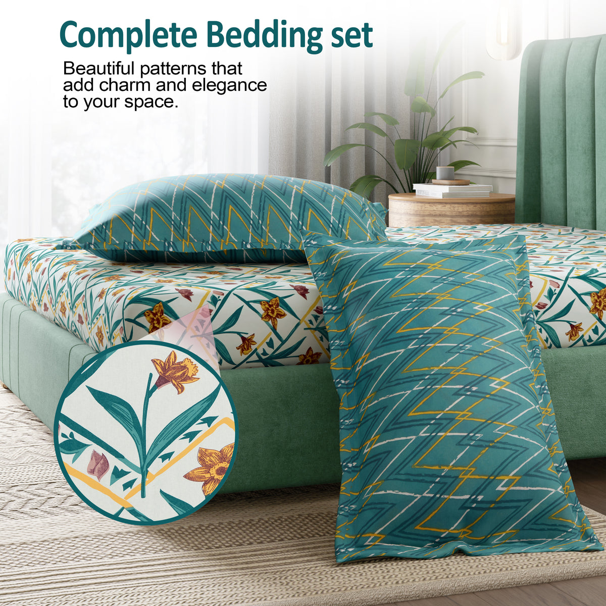 Sydney Collection Cotton Flat Bedsheets - Green
