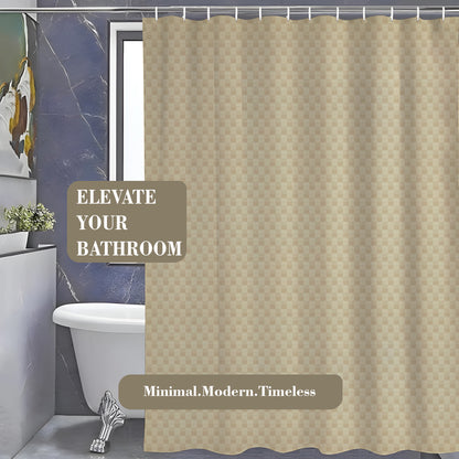 Monaco Collection Waterproof Bathroom Curtain – Cream color Shower Curtain.