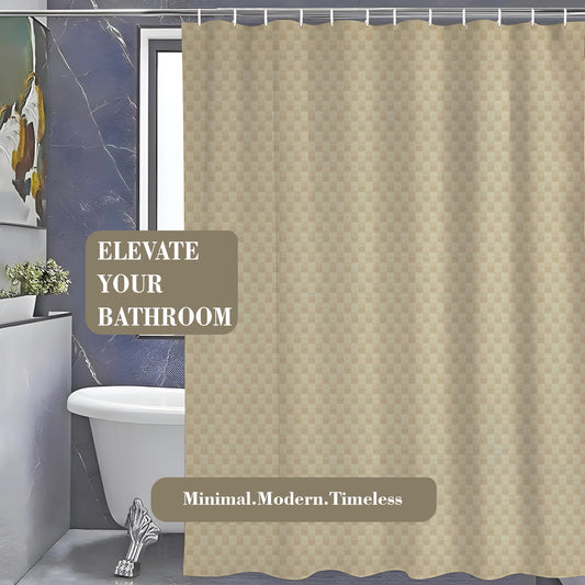 Monaco Collection Waterproof Bathroom Curtain – Cream color Shower Curtain.