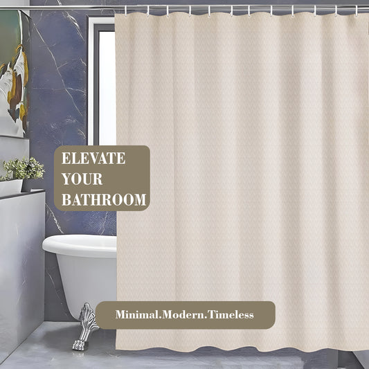 Monaco Collection Waterproof Bathroom Curtain – Off White color Shower Curtain.