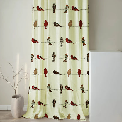 Milan Collection Cotton Curtain with Animal Print for Window/Door/Long Door – Red (Pack of 1)