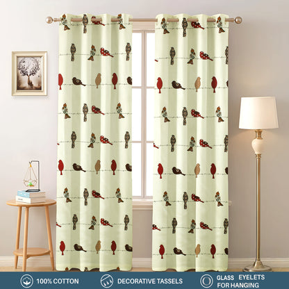Milan Collection Cotton Curtain with Animal Print for Window/Door/Long Door – Red (Pack of 1)