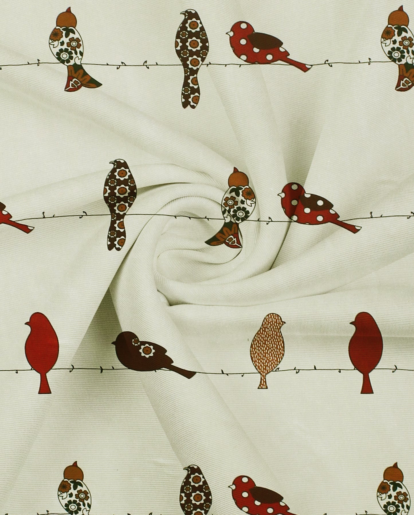 Milan Collection Cotton Curtain with Animal Print for Window/Door/Long Door – Red (Pack of 1)