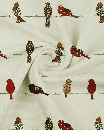 Milan Collection Cotton Curtain with Animal Print for Window/Door/Long Door – Red (Pack of 1)