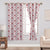 Milan Collection Cotton Curtain with Leaf Print for Window/Door/Long Door – Maroon (Pack of 1)