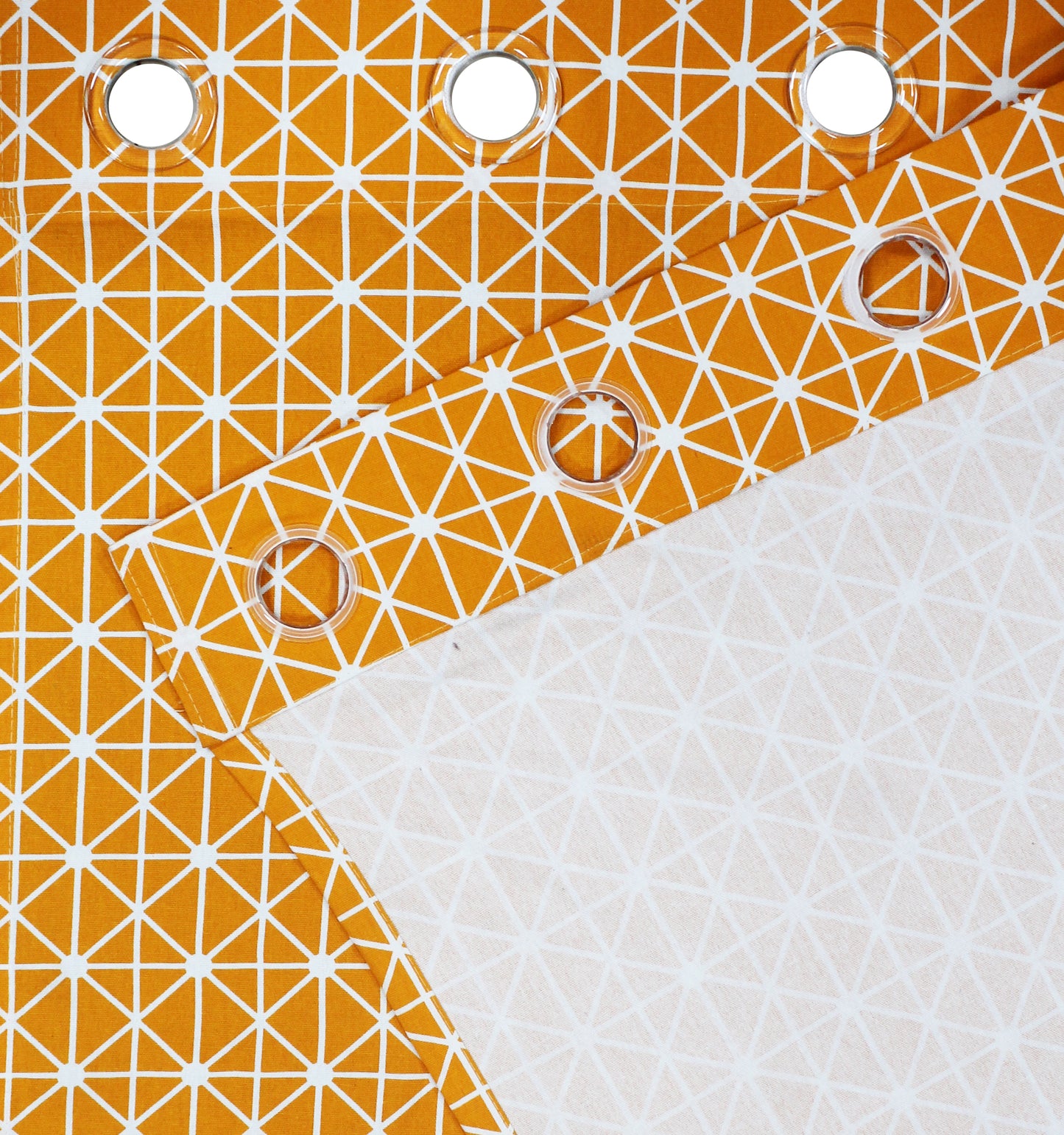 Milan Collection Cotton Curtain with Geometric Print for Window/Door/Long Door – Yellow (Pack of 1)