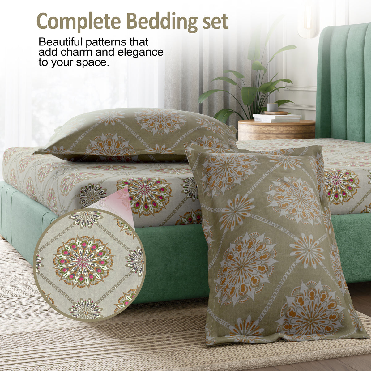 Sydney Collection Cotton Flat Bedsheets - Mustard