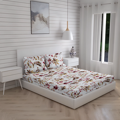 New York Collection 180 TC Fitted Bedsheet- Maroon