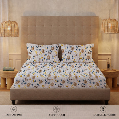 London Collection Cotton Flat Bedsheet- Mustard