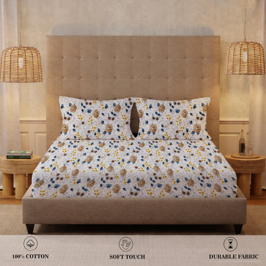 London Collection Cotton Flat Bedsheet- Mustard